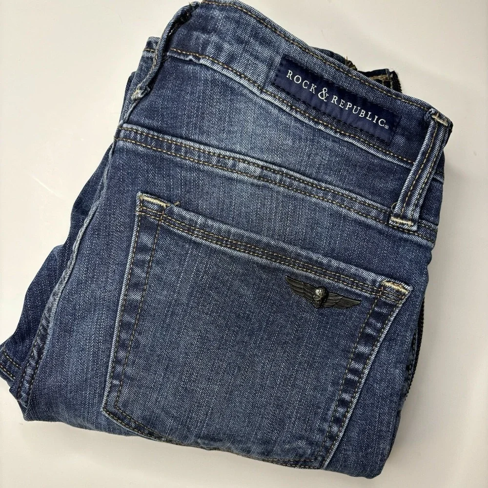 Rock and Republic Zipadeedooda Zip‎ Leg Jeans Size 6